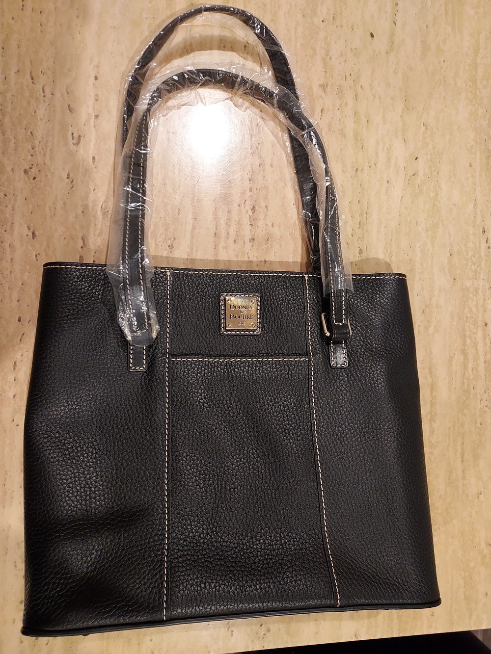 Dooney & Bourke Black Pebble Leather Tote Bag
